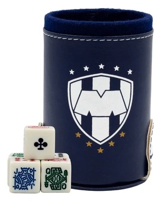 Rayados de Monterrey Dice Cup Set | Leatherette Dice Shaker with 5 Poker Dice - Image 1 of 4