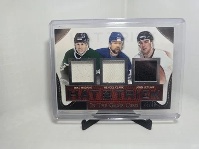 2015 Leaf In the Game Used Hat Trick Jerseys Modano/Clark/LeClair #HT04 45/45 - Image 1 of 2
