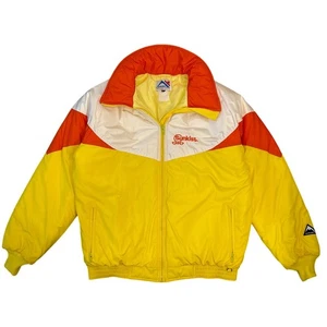 Vintage Sunkist Promo Puffer Sprung Ski winter Jacket bright yellow orange sz 44 - Picture 1 of 7