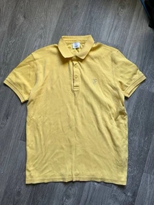 Burberry Polo Shirt XXL Yellow Embroidered TB Logo Nova Check Cotton Classic Y2K - Picture 1 of 12