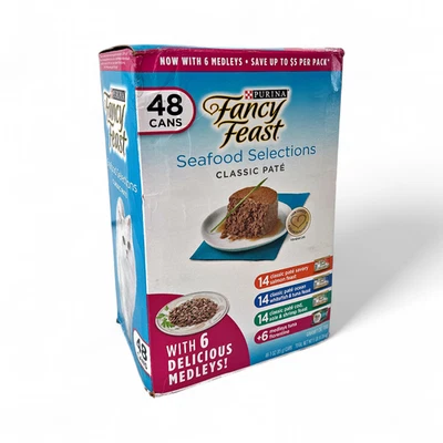 Purina Fancy Feast Wet Cat Food Seafood Selections Variety Pack 3 oz - 48 Count - Image 1 of 3