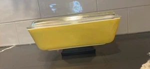 Vtg Pyrex Yellow 503-B Refrigerator Casserole Baking Dish w Clear Glass Lid 503C - Picture 1 of 6