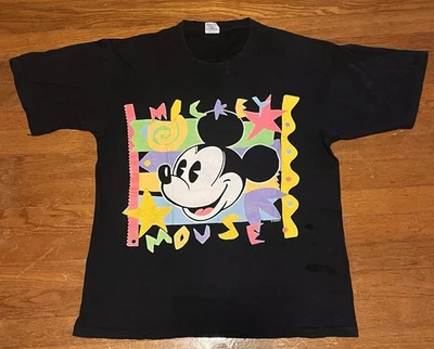 Vintage Mickey Mouse Single Stitch T Shirt Puff Print Medium Excellent Condition - Image 1 of 4