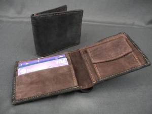 Soft Suede Handmade Leather Wallet / Purse  / Bill-Fold in Genuine Suede Leather - Picture 1 of 17