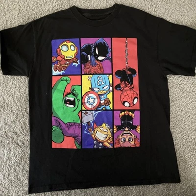 Marvel Cartoon Avengers 14/16 Mad Engine Black Cotton 2020 Graphic Print T-shirt - Image 1 of 4