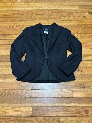 VERSUS by Versace Womens Blazer Jacket Size 24/38 Black Glitter Buckle Wool - Image 1 of 4