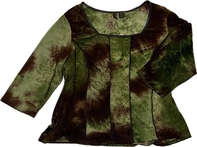Sere Nade NY Woman,Blouse 2X,3/4 Sleeve,Floral Green/Multicolor, Fairy Core,Nice - Image 1 of 4