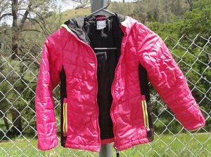 FADED GLORY 6-6x LIGHTWEIGHT Hooded JACKET Hot Pink, Black and Neon Green GIRLS - Picture 1 of 10
