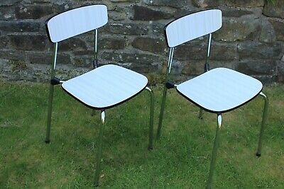 Tavo Formica Stacking 2 Kitchen Dining Chairs Vintage Mid Century Modern 1950's • 75£