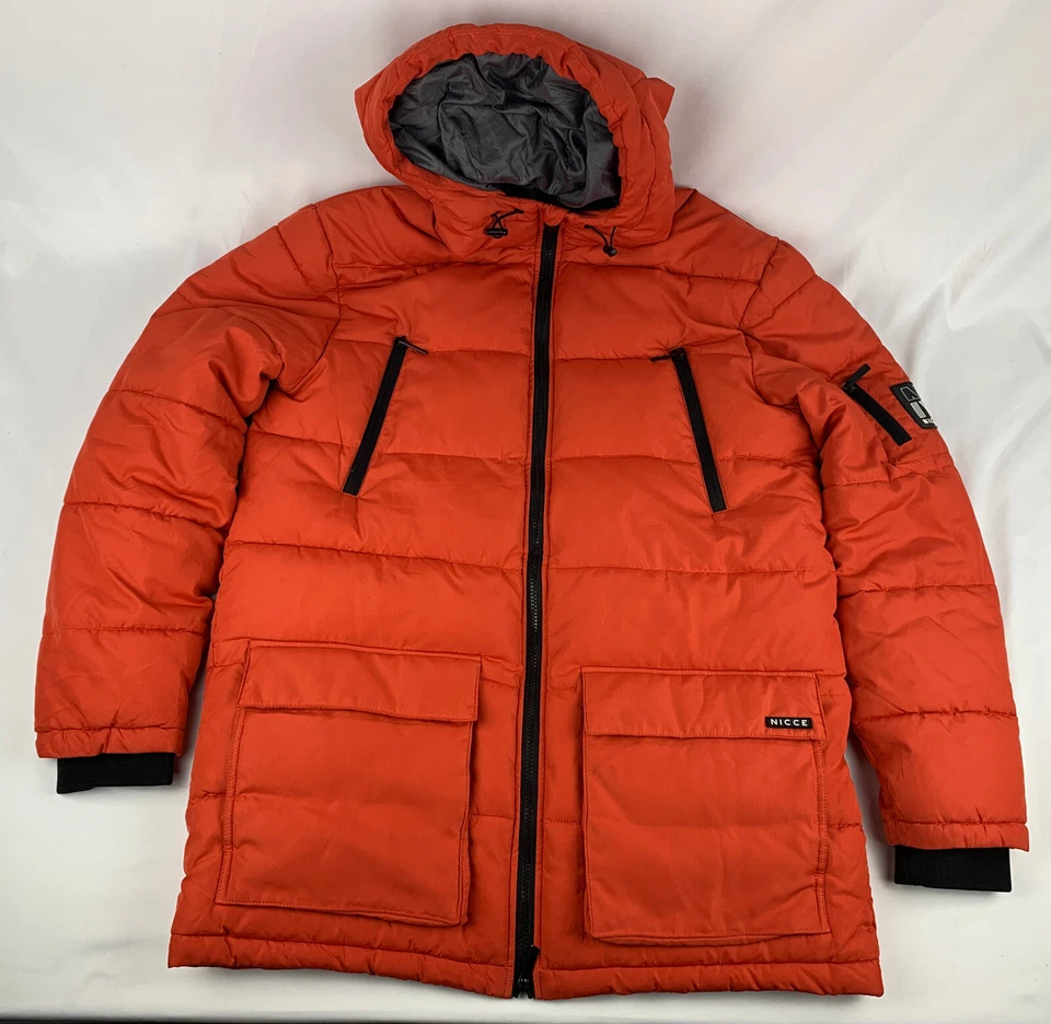 Casaco de esqui Nicce masculino Parka laranja zíper duplo tamanho grande - Imagem 1 de 4