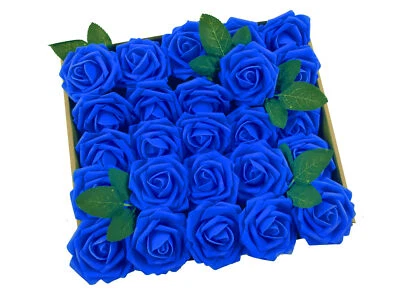 US 25/50pcs Royal Blue Foam Roses Decoration DIY for Wedding Party Baby Shower - Image 1 of 4