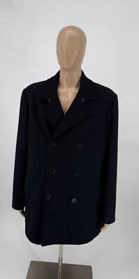 Abrigo de lana Tahari abrigo azul guisante para hombre talla XL Foto 1 de 4