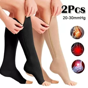 Calcetines de compresión de 20-30 mmHg soporte para mujeres hombres hasta la rodilla medias médicas - Imagen 1 de 29