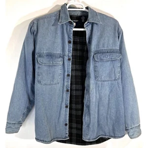 Roundtree & Yorke Outdoors Denim Jacket S Blue Cotton/Nylon Shacket - Picture 1 of 10