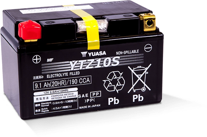 Yuasa YTZ10S Maintenance Free AGM For 12-Volt Battery - YUAM7210A - Image 1 of 1