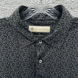 Polo Donald Ross uomo XL nera grigia floreale outdoor golf performance polo - Foto 1 di 12