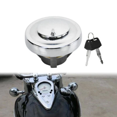 Juego de llaves de tapa de tanque de combustible cromado aptas para Yamaha DragStar V-Star XVS650 98-17 Foto 1 de 4