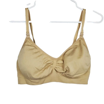MOTHERHOOD Women's Beige Minimalist Clip Down Nursing Bra SZ XL Neutral Capsule - Image 1 of 4