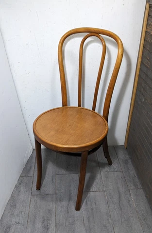 Vintage Rustic Bentwood Bistro Dining Chair Mid Century Modern Thonet Style Cover