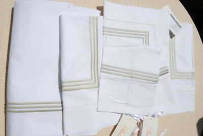 JUEGO DE 7 FUNDAS NÓRDICAS PRATESI HOTEL 3 LÍNEAS QUEEN VERDE SALVIA BORDADAS ITALIA Foto 1 de 4