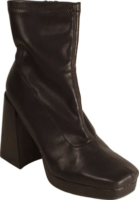 Wild Pair Beautee Women's Platform Dress Bootie Black Faux Leather US Size 9 M - Image 1 of 4