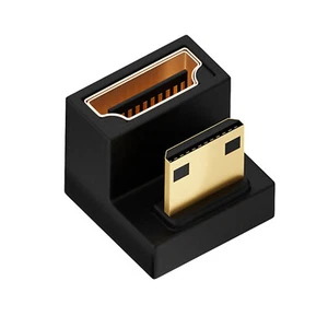 180° U Shape L Converter Mini HDMI to HDMI Adapter Male to Female Extension - Picture 1 of 18