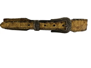 Cintura pitone Southwick pelle 30" western fatta a mano fibbia argento donna cowgirl - Foto 1 di 13