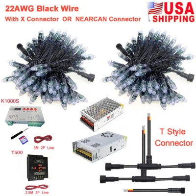 WS2811 LED Pixels LED String Light 12V 1000PCS Addressable RGB 12mm Bullet Light - Image 1 of 4