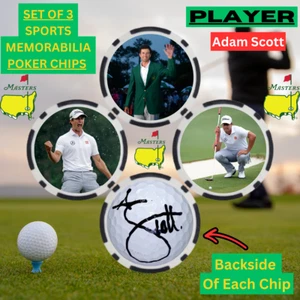 2013 Masters Winner Adam Scott 3 Poker Chip Set With Signature - Picture 1 of 2