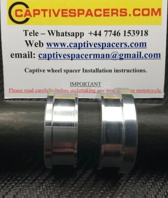 Suzuki GSXR 1000  2009 - 2016 Captive wheel spacers. Rear wheel set  - Изображение 1 из 3