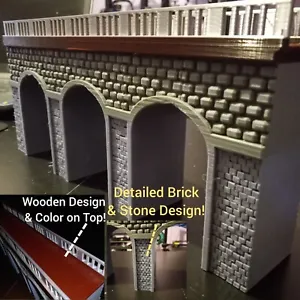 16" Big O Scale Stone Brick Arch Bridge CUSTOMERS CUSTOM ORDER 3.75" WIDE ROAD - Picture 1 of 19