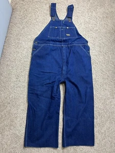 Vtg Oshkosh B’Gosh Farmer Work Carpenter Blue Jean Bib Overalls Men 44 Short USA - Picture 1 of 17