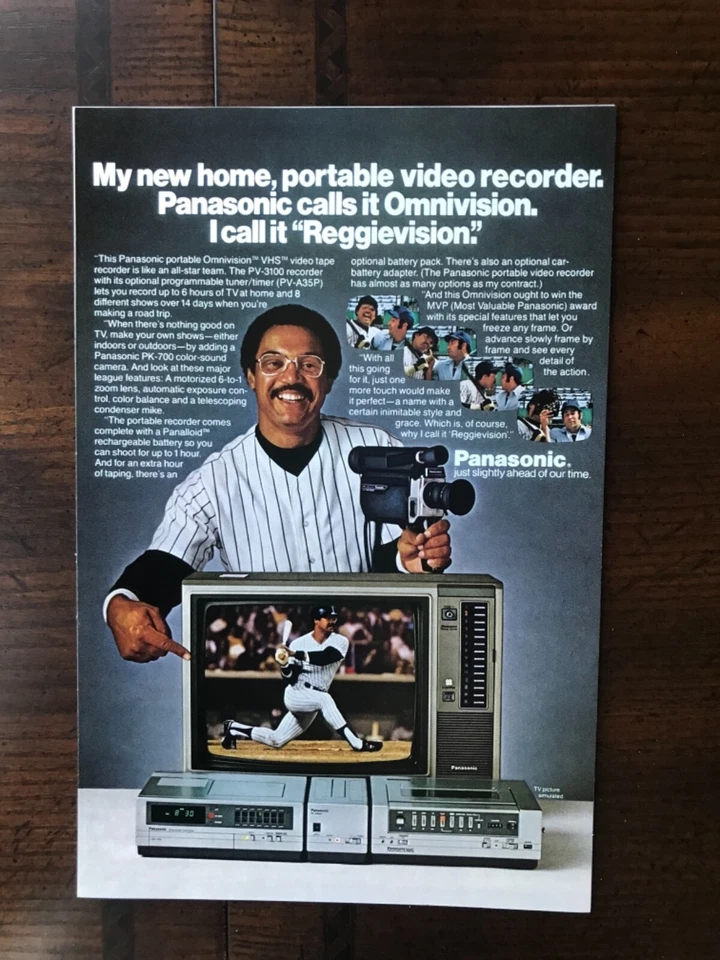 1981 vintage original print ad Panasonic Recorder Reggie Jackson “Reggievision” - Image 1 of 1