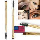 Duo Eyebrow Brush Flat Angled Eye Brow Brushes Dual Ended Angled and Spoolie Bru