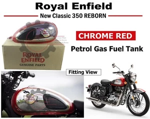 Royal Enfield "Nuevo Clásico 350 REBORN" "Tanque de Combustible Gasolina Rojo Cromo" - Imagen 1 de 10