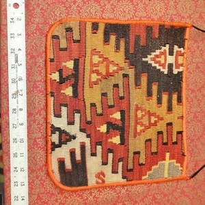 Antigua bolsa de lana tradicional hecha a mano hecha de alfombra antigua alfombra pavo - Imagen 1 de 3