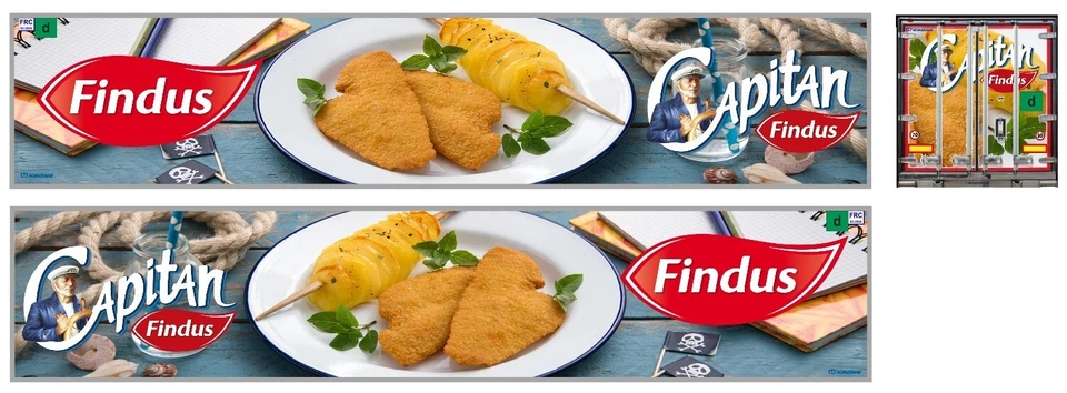 Nuova Grafica Findus adesiva trasparente per rimorchi frigo Herpa 1/87. - Immagine 1 di 1