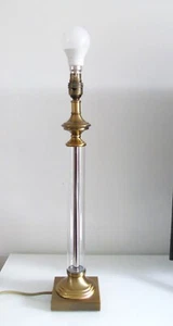 Laura Ashley Home 50 cm Antique satin brass and glass Winston column Table Lamp - Picture 1 of 4