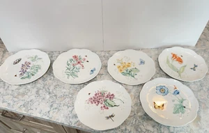 New Set of 6 Lenox Butterfly Meadow Accent Plates 9 inch Beautiful - Picture 1 of 22