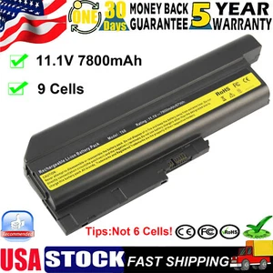 9 Cells Battery for IBM Lenovo Thinkpad T60 T61 R60 R61 R500 T500 R61e R61i T60p - Picture 1 of 16