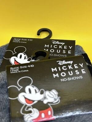 Calcetines Mickey Mouse (2 pares) No-Shows niños talla 4-10 nuevos con etiquetas Foto 1 de 4