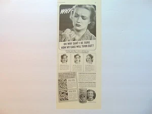 1939 ROYAL BAKING POWDER Woman Agonizes Over Her Cake vintage art print ad - Picture 1 of 1