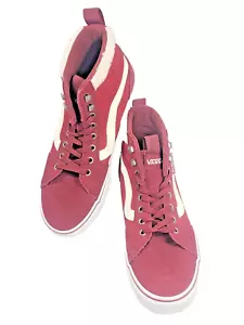 Vans Sneakers Filmore Hi Vansguard Suede Maroon White Faux Fur Women’s Size 10 - Picture 1 of 11