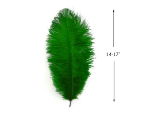 10 Piezas - 14-17" Kelly Green Avestruz Teñido Monótono Cuerpo Plumas Disfraz Carnaval - Imagen 1 de 12