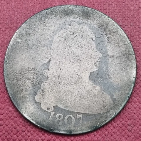 1807 Draped Bust Quarter 25c Circulated Details #55782 Cover