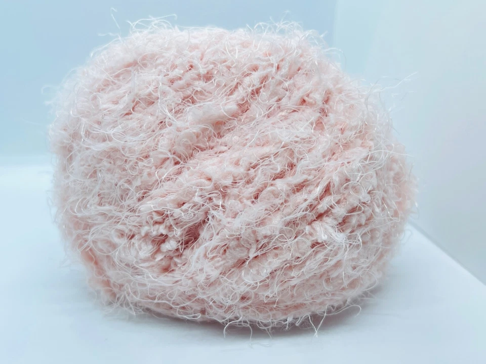 Shell Pink Polar Soft 58233 Ice Yarn Puffy Short & Long Eyelash Nylon 50g 60y - Image 1 of 4