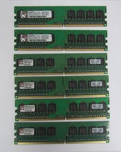 KINGSTON KVR 99U5315-012.A00LF RAM KVR667D2N5K2/1G DDR2 * LOT OF 6 * - Picture 1 of 4