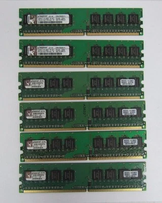 KINGSTON KVR 99U5315-012.A00LF RAM KVR667D2N5K2/1G DDR2 * LOT OF 6 * - Image 1 of 4