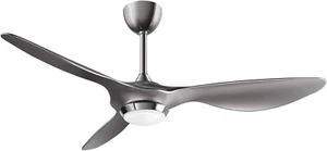 132CM Ventilatore Da Soffitto Argento Con Luce LED Dimmerabile Telecomando Lame - Foto 1 di 12