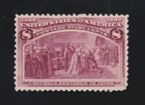 US 236 8c Columbian Exposition Mint F-VF OG NH SCV $140 - Picture 1 of 2